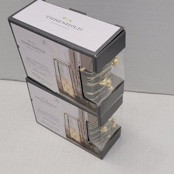 New 2 Threshold Led Dewdrop String Lights Battery Operated 40 lights Gold Bells - Picture 2 of 12